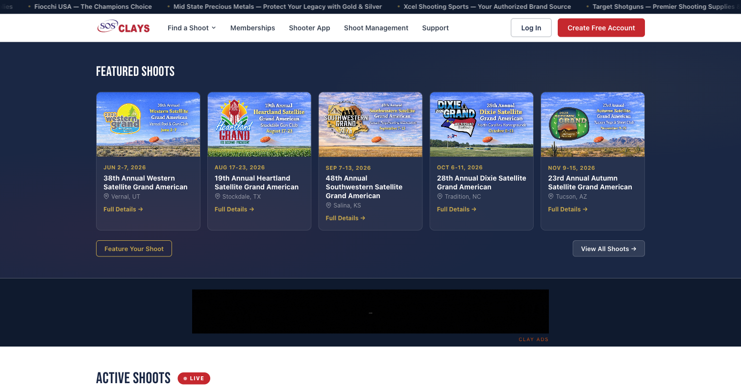 SOSClays — live scoring platform